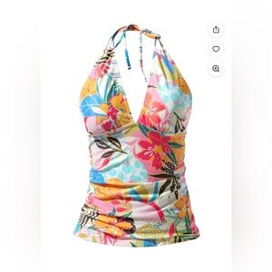 Floral Halter Tankini Top
